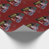 Papier Cadeau Bouteille de vin et raisins (Coin)