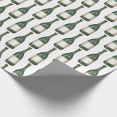 Papier Cadeau bouteille de vin vert (Coin)