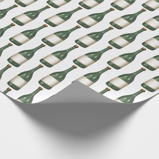 Papier Cadeau bouteille de vin vert (Coin)