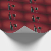 Papier Cadeau Bouteille en verre de vin rouge (Coin)