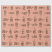 Papier Cadeau Bouteille Florale pour bébé - (Plat)