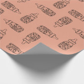 Papier Cadeau Bouteille Florale pour bébé - (Coin)