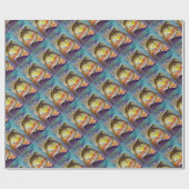 PAPIER CADEAU BOUTEILLE MAGIQUE EN BLEU (Plat)