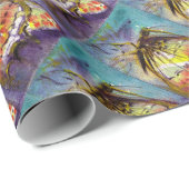 PAPIER CADEAU BOUTEILLE MAGIQUE EN BLEU (Coin rond)