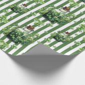 Papier Cadeau Bouteille rayée verte de Fern Chic Saint-Patrick (Coin)