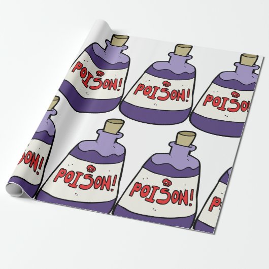 Papier Cadeau Bouteille Violette De Poison (Déroulé)