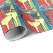 Papier Cadeau Bouteilles à vin Enveloppement cadeau (Coin rond)