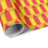 Papier Cadeau Bouteilles classiques de condiment de moutarde et (Coin rond)