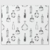 Papier Cadeau Bouteilles d'alcool assorties  (Plat)