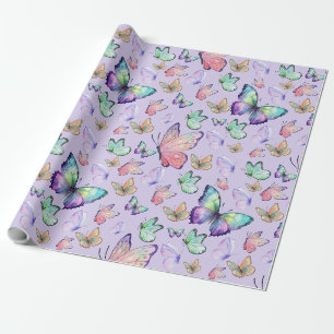 Papier Cadeau Bouteilles d'aquarelle Motif sans couture violet