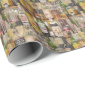 Papier Cadeau Bouteilles de boisson vibrantes Collage (Coin rond)