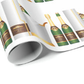 Papier Cadeau bouteilles de champagne (Coin rond)