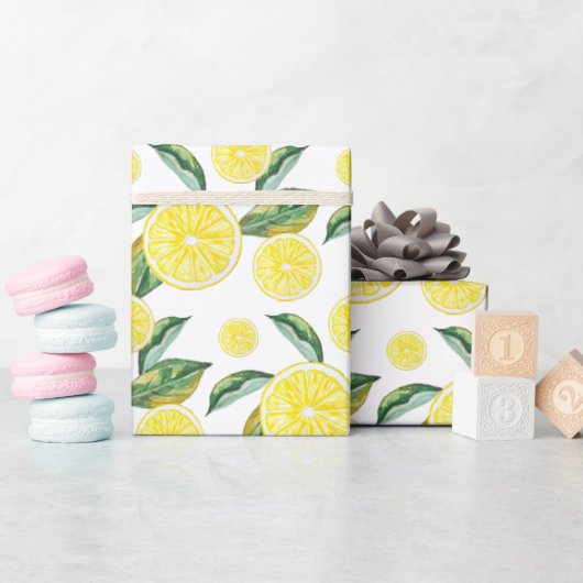 Papier Cadeau Bouteilles de citron Aquarelle (Baby Shower)
