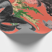 Papier Cadeau BOUTEILLES DE Papier ET JAPONAIS ROUGE (Coin)