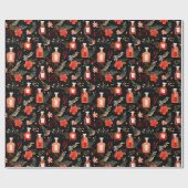 Papier Cadeau Bouteilles de parfum design de Noël chic (Plat)