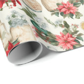 Papier Cadeau Bouteilles de parfum victoriennes florales de Noël (Coin rond)