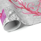 PAPIER CADEAU BOUTEILLES D'OR EN ARGENT BLANC NOIR ÉPARGNÉS (Coin rond)