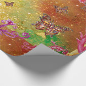 PAPIER CADEAU BOUTEILLES EN JAUNE D'OR BROWN ÉPARKLES VERTS (Coin)