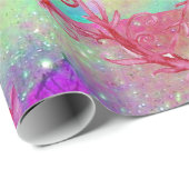 PAPIER CADEAU BOUTEILLES EN OR TURQUOISE BLEU PURPLE SPARKLES (Coin rond)