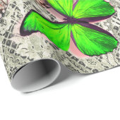 Papier Cadeau BOUTEILLES EN Papier À BROCHER ET LACE D'ÉPOQUE (Coin rond)