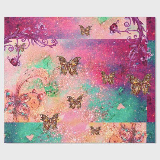 PAPIER CADEAU BOUTEILLES EN ROSE SPARKLES-MAGIQUE PLANTE BOUTTER (Plat)