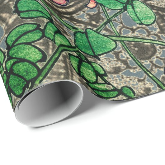 PAPIER CADEAU BOUTEILLES ET CADEAUX MOTIFS ANCIENS EN LACE (Coin rond)