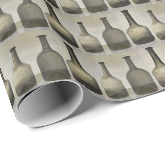 Papier Cadeau Bouteilles rustiques Still Life Motif (Coin rond)