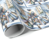 Papier Cadeau Boutique Femme Aquarelle Avec Sacs (Coin rond)