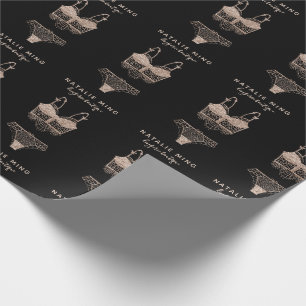 Papier Cadeau Boutique rose Gold Lingerie Logo Affaires