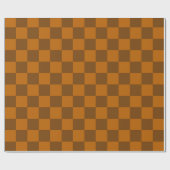 Papier Cadeau Bouton À damiers Brown (Plat)