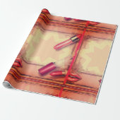 Papier Cadeau Bouton à lèvres rétro (Déroulé)