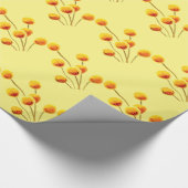 Papier Cadeau Bouton Billy jaune fleur australienne originaire (Coin)