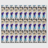 Papier Cadeau bouton chibi (Plat)