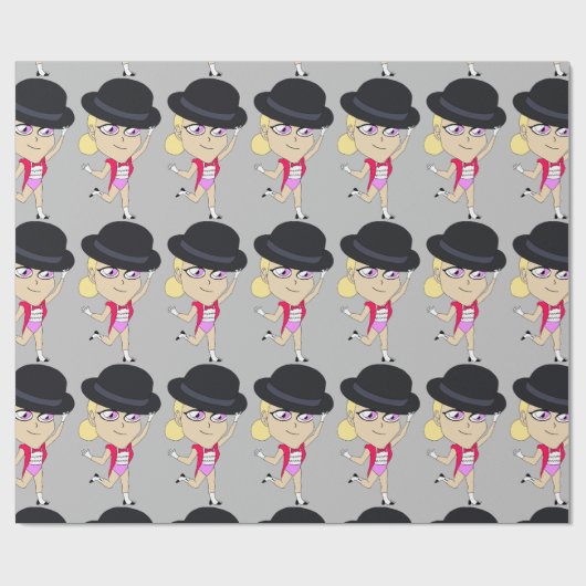 Papier Cadeau bouton chibi (Plat)