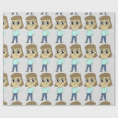 Papier Cadeau bouton chibi (Plat)