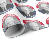 Papier Cadeau Bouton de Bernie - Bernie pour le président (Coin rond)
