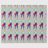 Papier Cadeau bouton de fille foxy (Plat)