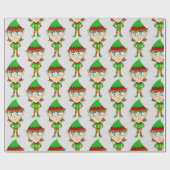 Papier Cadeau bouton elf chibi (Plat)