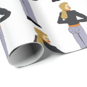 Papier Cadeau bouton fille (Coin rond)