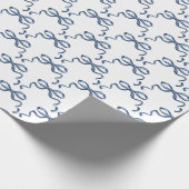 Papier Cadeau Boutons à ruban bleu tendance (Coin)