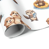 Papier Cadeau Boutons adorables ! (Coin rond)
