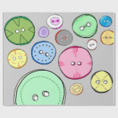 Papier Cadeau Boutons colorés (Plat)