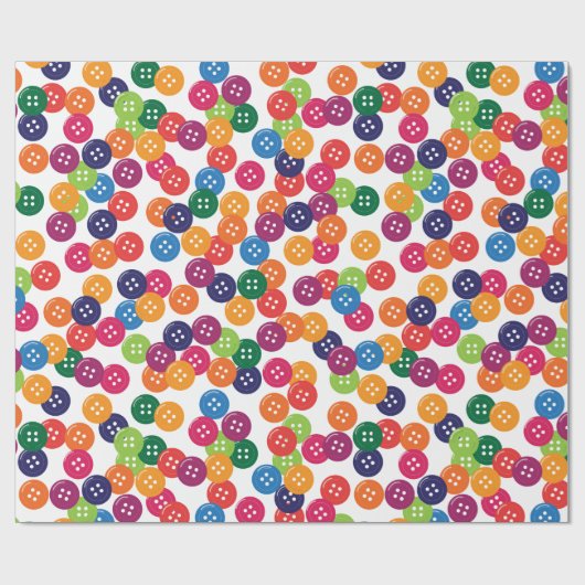 Papier Cadeau Boutons de couleur de base (Plat)