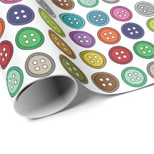 Papier Cadeau Boutons de couture colorés Tailleur Anniversaire