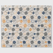 Papier Cadeau Boutons des notes de couture (Plat)