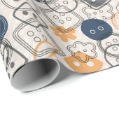 Papier Cadeau Boutons des notes de couture (Coin rond)