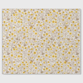 Papier Cadeau Boutons jaunes et bruns (Plat)