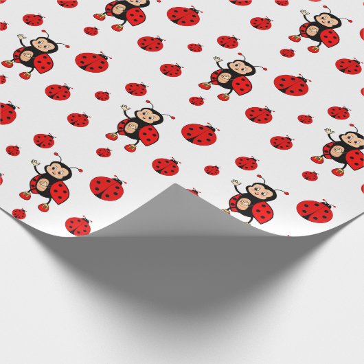 Papier Cadeau Boutons mignons en blanc (Coin)