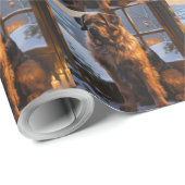 Papier Cadeau Bouvier des Flandres avec les illuminations de Noë (Coin rond)