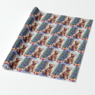 Papier Cadeau Bouvier des Flandres de Noël Cozy Art